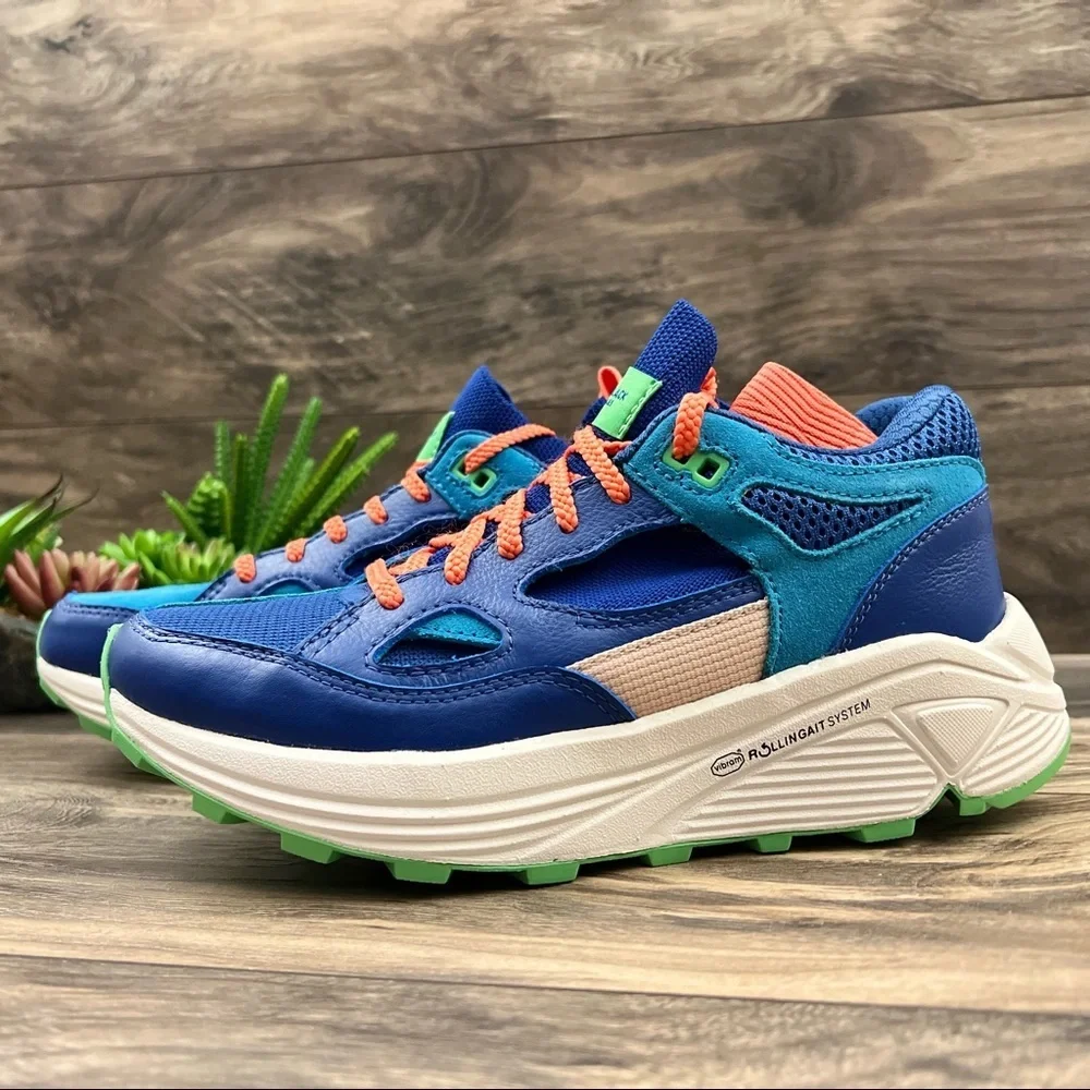 NIB Brandblack Aura 421BB Athletic Sneaker Running Shoes Blue Orange 8 39